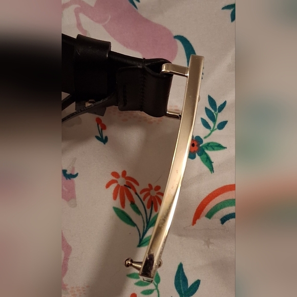 EUC Gucci Stripe Black Leather & Gold Tone Unisex Casual Everyday Prep Belt 39in - Picture 6 of 7